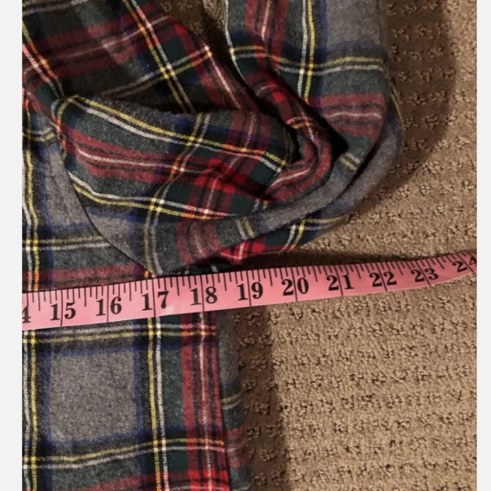 LL Bean Gray Plaid Sherpa Lined Full Zip Flannel Relaxed Fit Shacket Women's XS - Picture 5 of 12